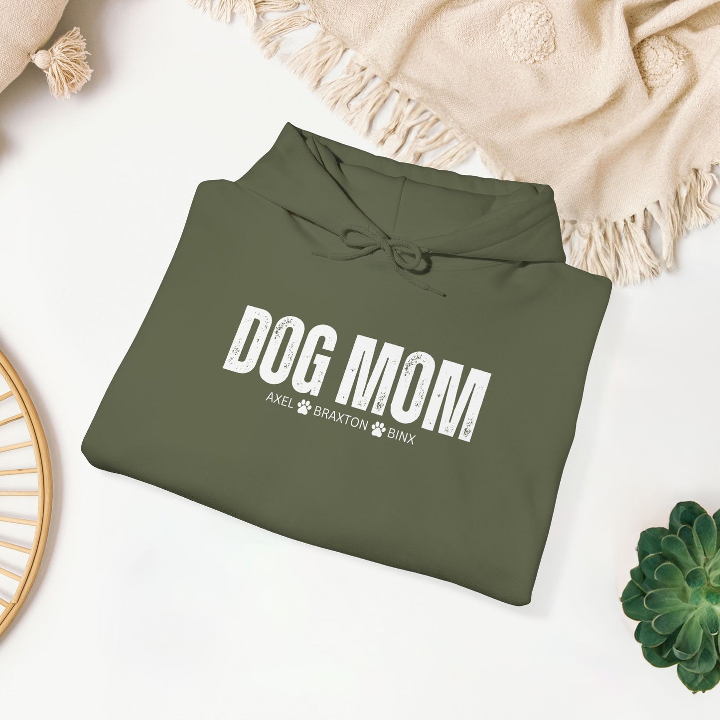 Custom Dog Mom Hoodie with Dogs Name - Personalized Gift for Dog Mom