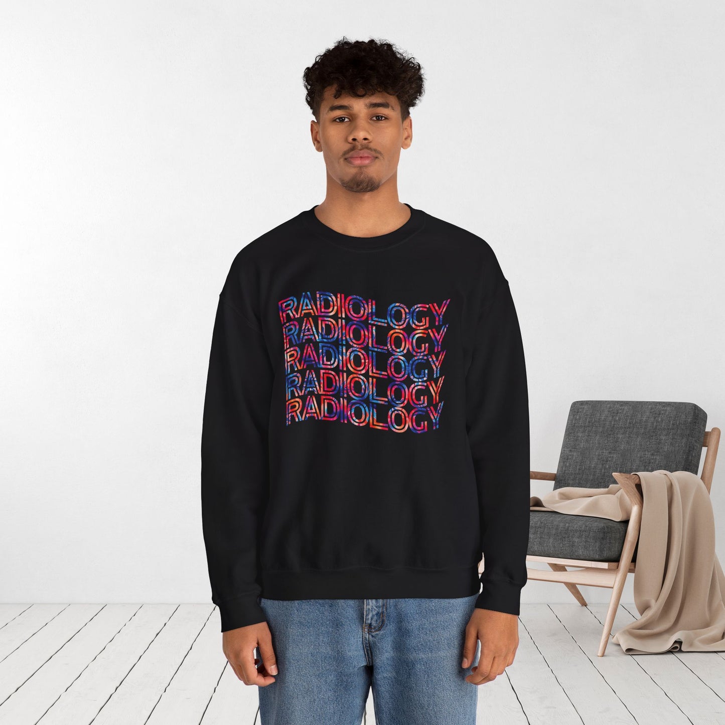 Tie Dye Wavy Radiology Sweatshirt for RAD Technician