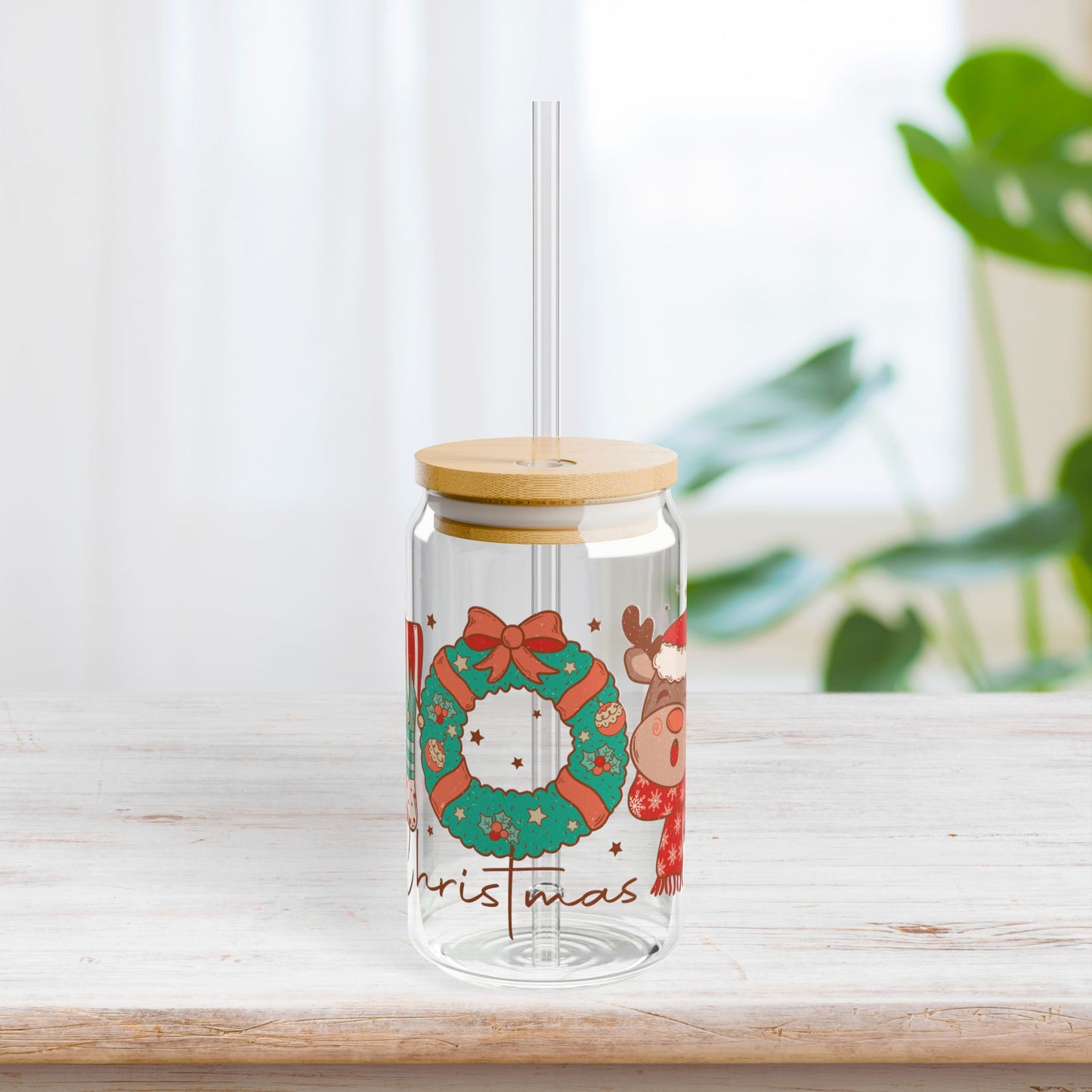 Christmas Joy Retro Christmas Sipper Glass - Best Christmas Gift