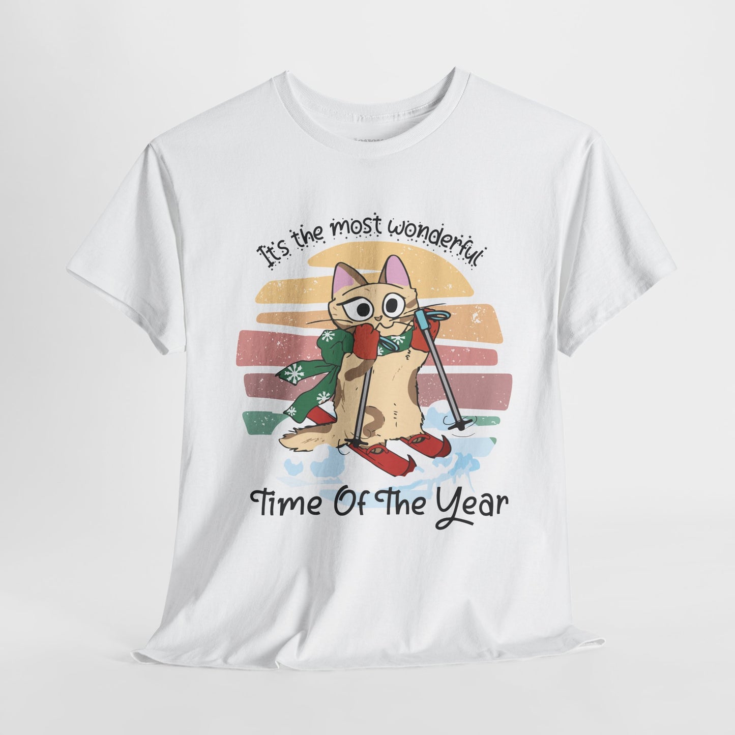 It's The Most Wonderful Time Of The Year Funny Cat Christmas Heavy Cotton Tee - Cat Lovers Christmas Gift