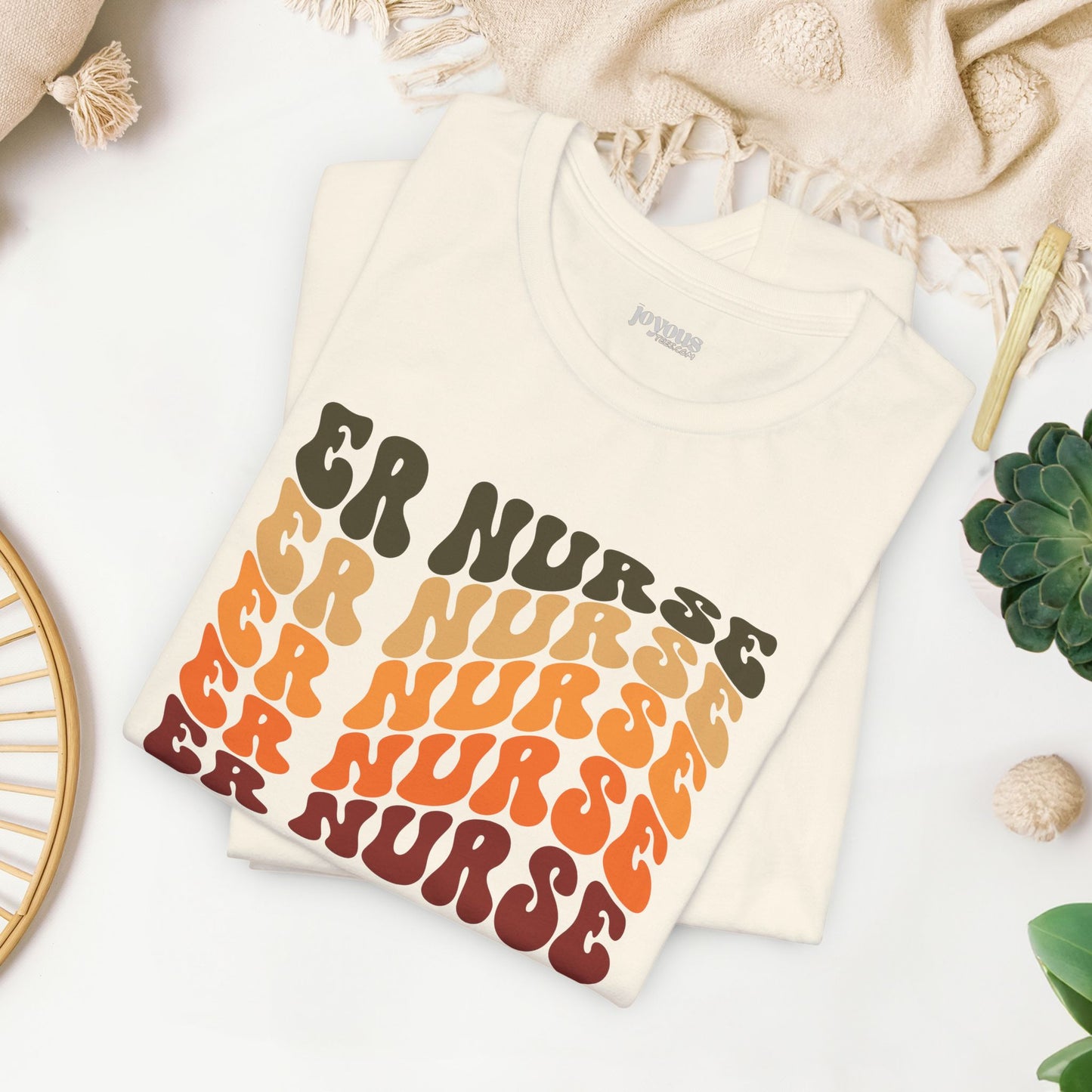 Groovy Fall ER Nurse Shirt - Emergency Nurse Soft Cotton Tee