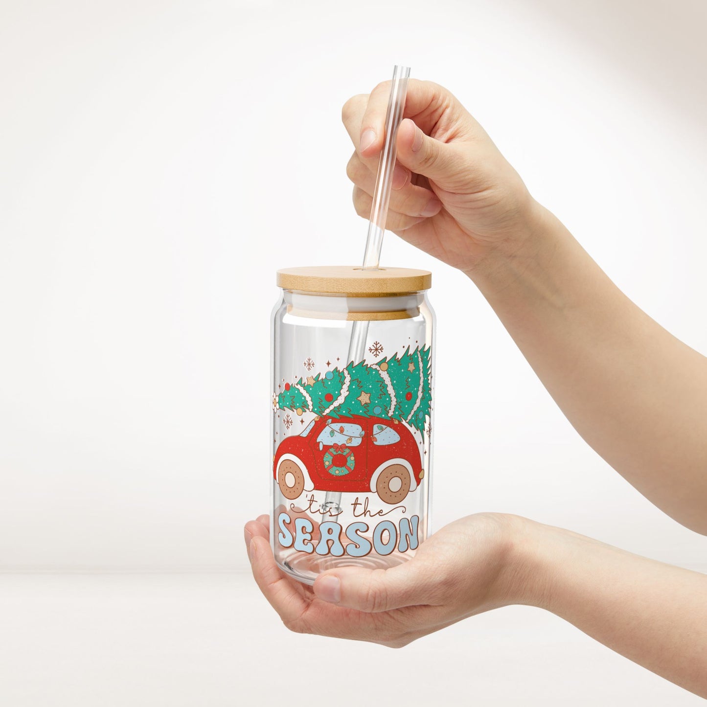 'Tis The Season Retro Christmas Sipper Glass - Best Christmas Gift
