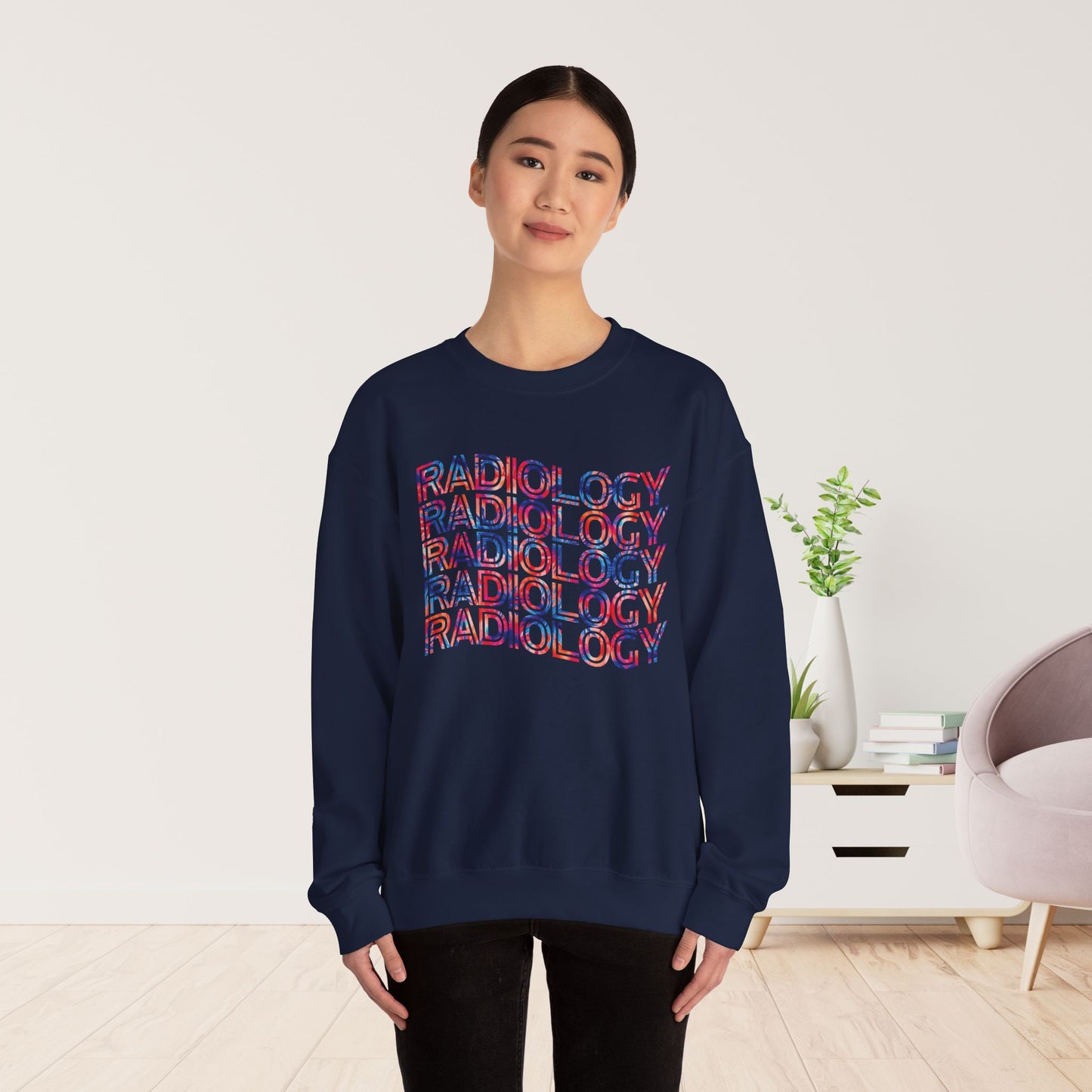 Tie Dye Wavy Radiology Sweatshirt for RAD Technician
