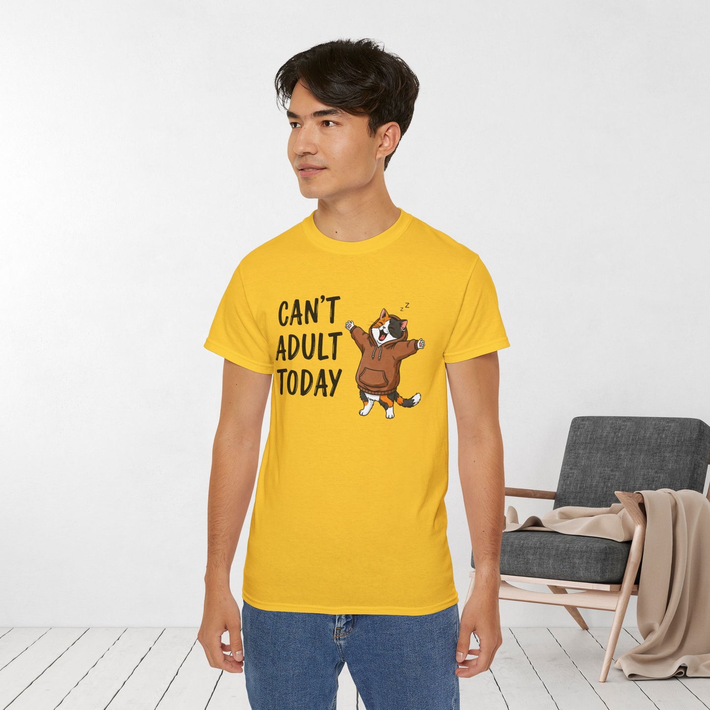 Can't Adult Today Funny Cat Ultra Cotton Tee
