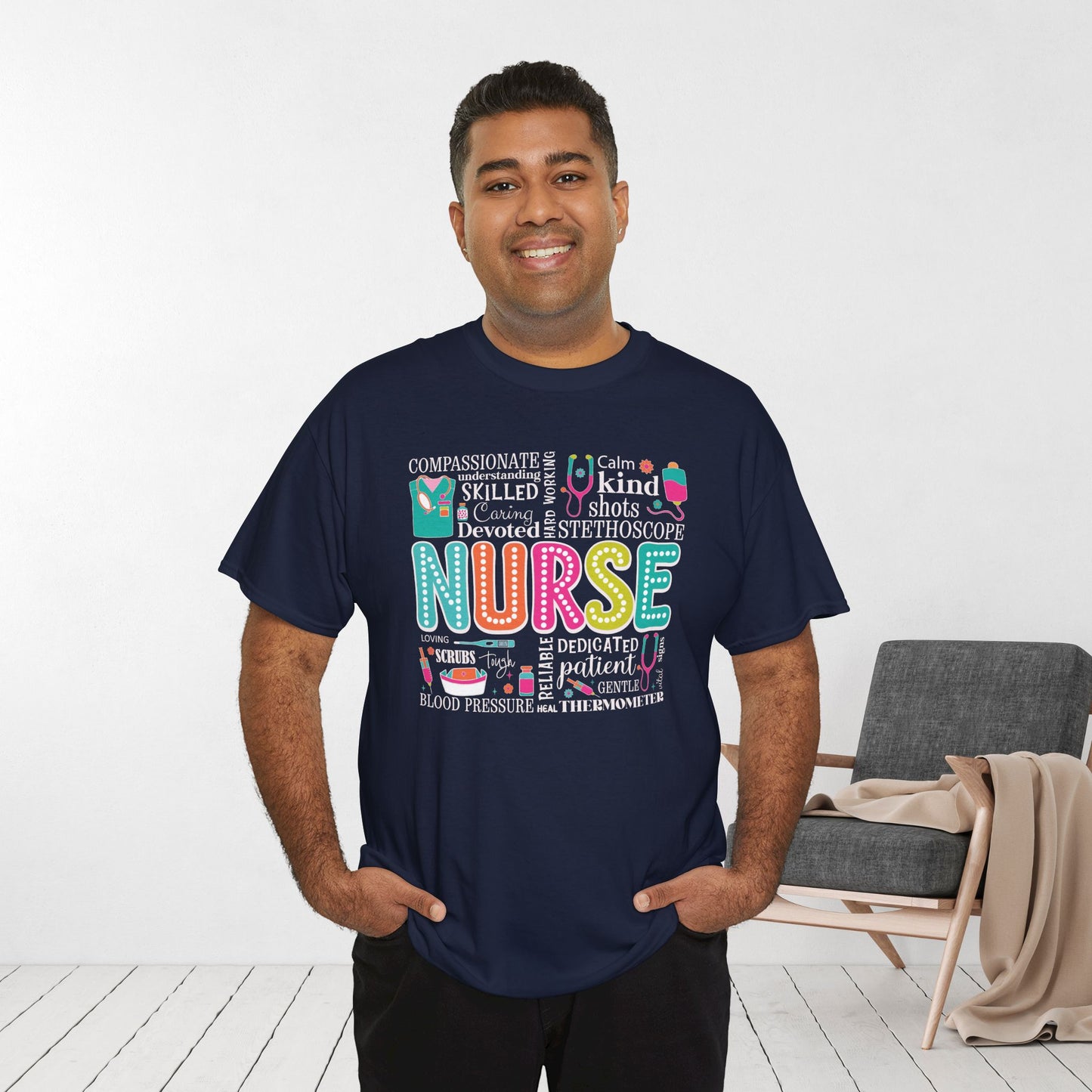 Trendy Nurse Heavy Cotton Tee for Dedicated Registered Nurse