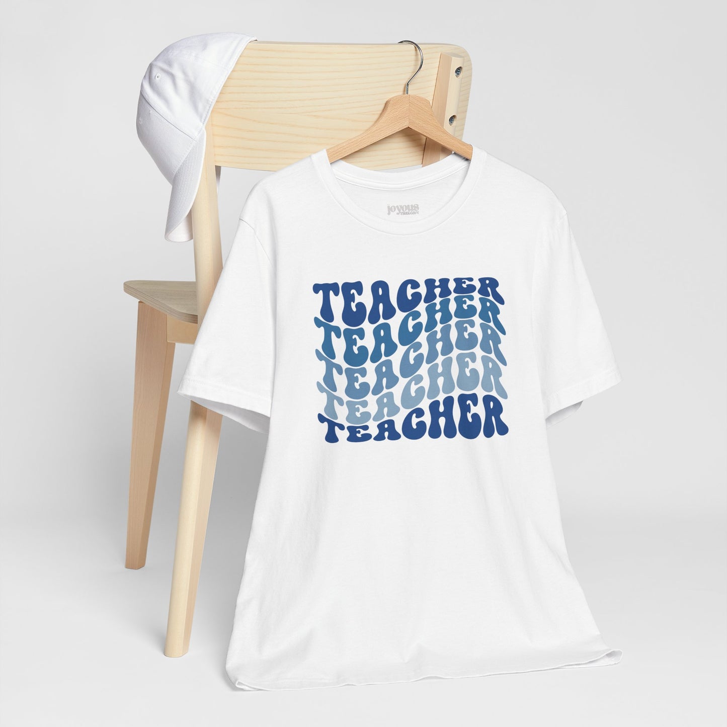 Groovy Blue Teacher Shirt - Retro School Teacher Soft Cotton Tee