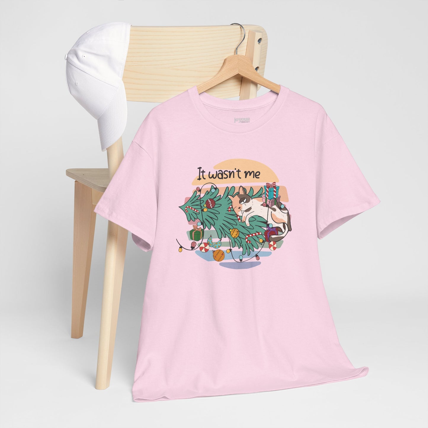 It Wasn't Me Funny Cat Christmas Heavy Cotton Tee - Cat Lovers Christmas Gift