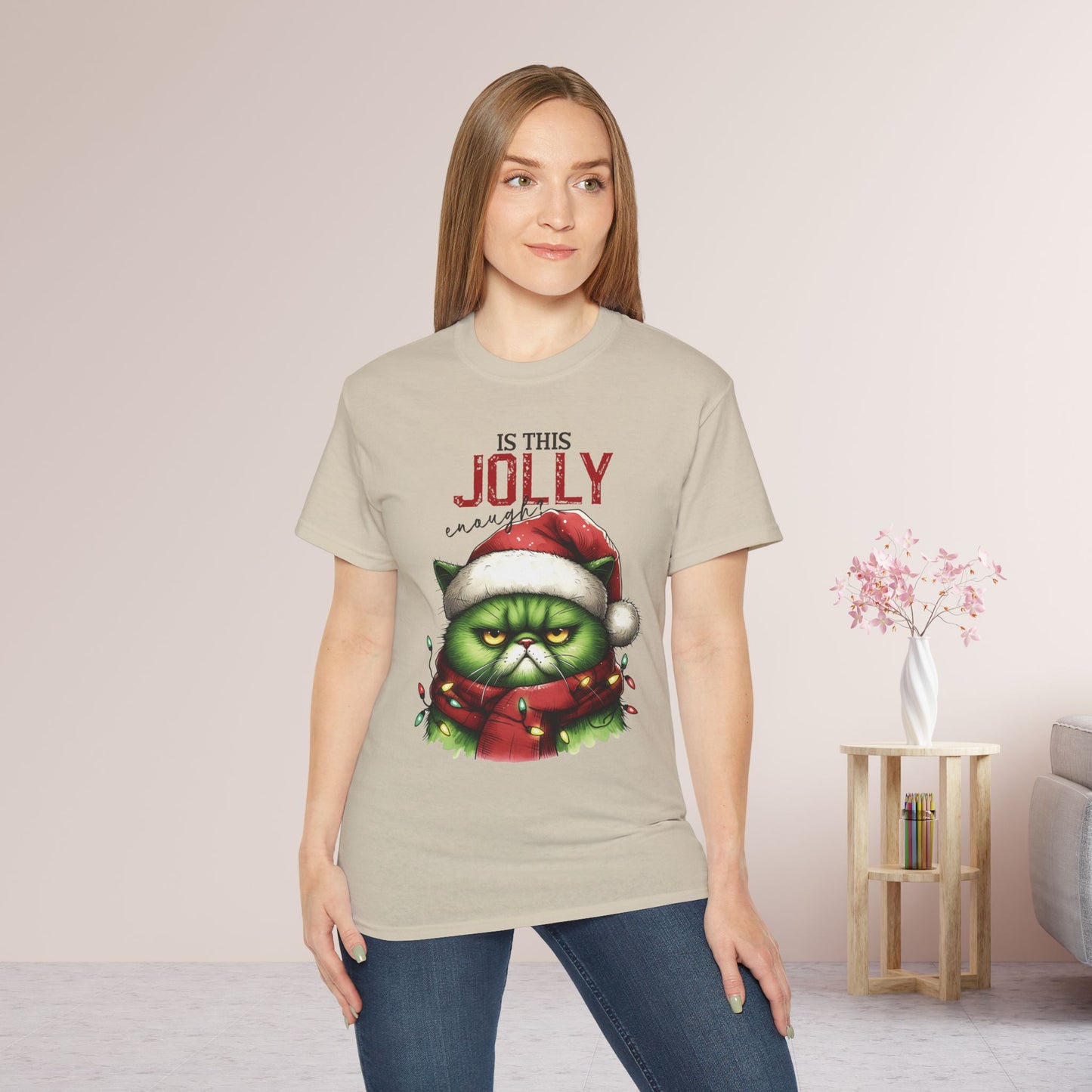 Is This Jolly Enough Christmas Cat Ultra Cotton Tee