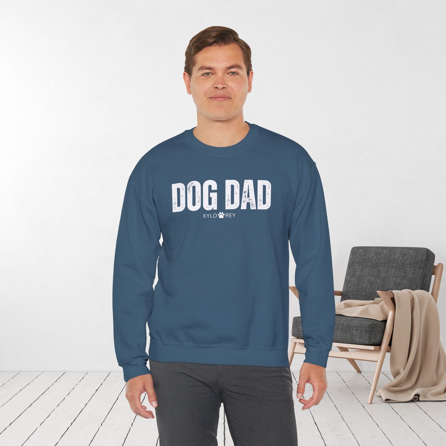 Custom Dog Dad Sweatshirt with Dogs Name - Personalized Gift for Dog Dad