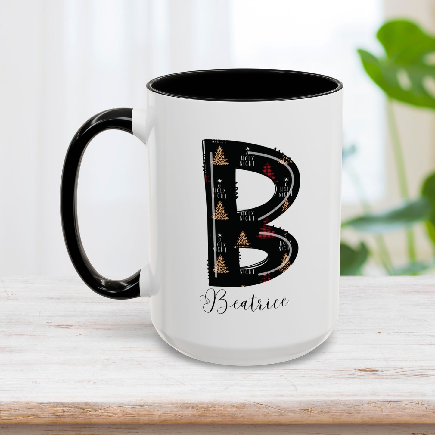 Custom Christmas Initial Letter Mug with Name - Personalized Christmas Gifts A-Z