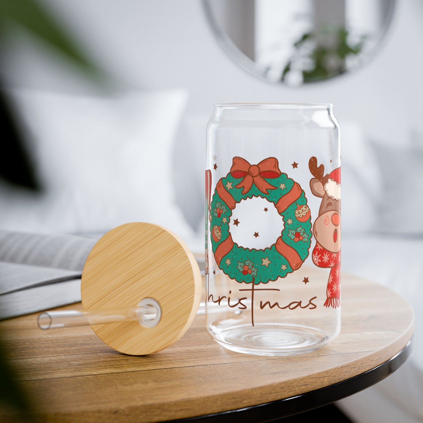 Christmas Joy Retro Christmas Sipper Glass - Best Christmas Gift