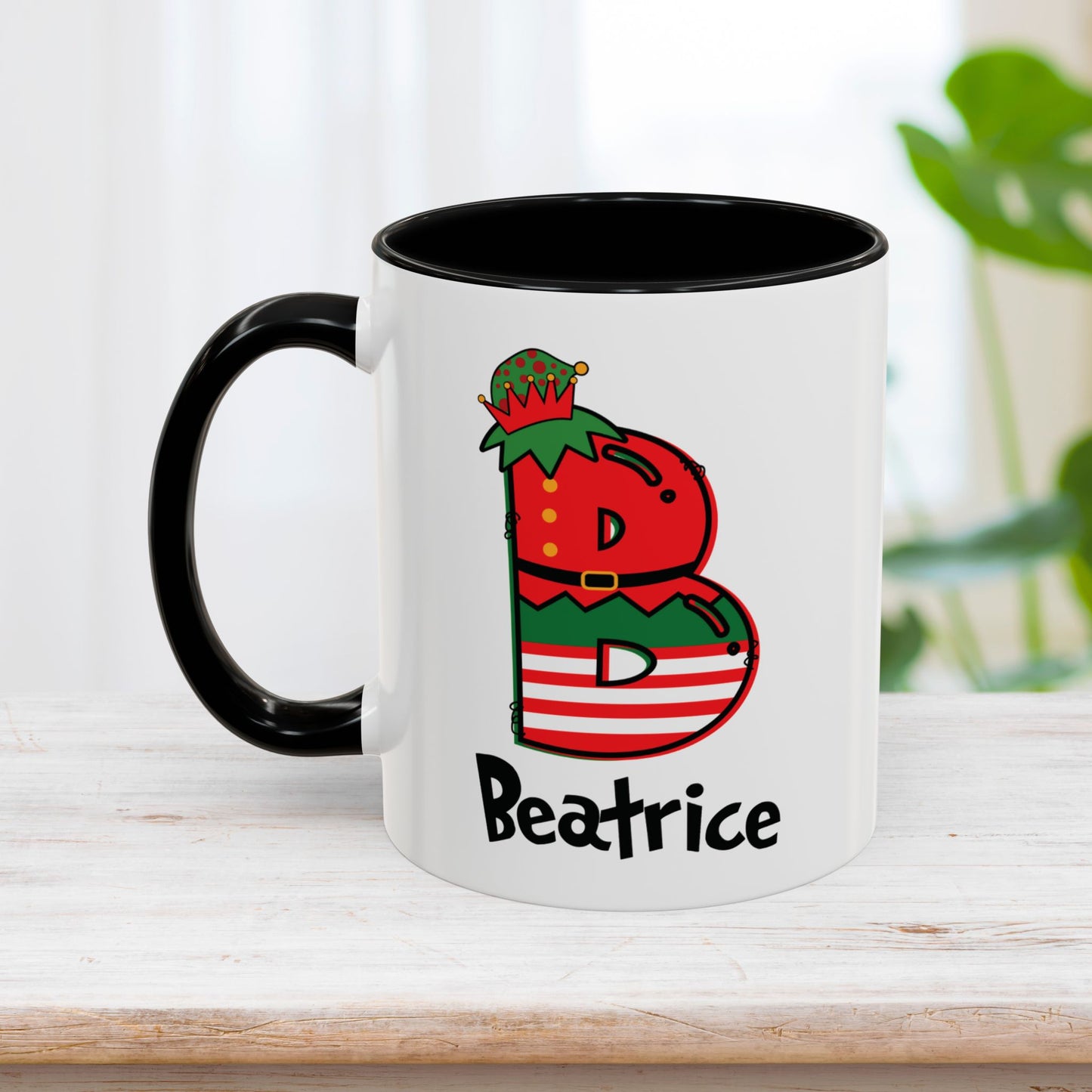 Custom Name Christmas Elf Initial Letter Mug - Personalized Christmas Gifts A-Z