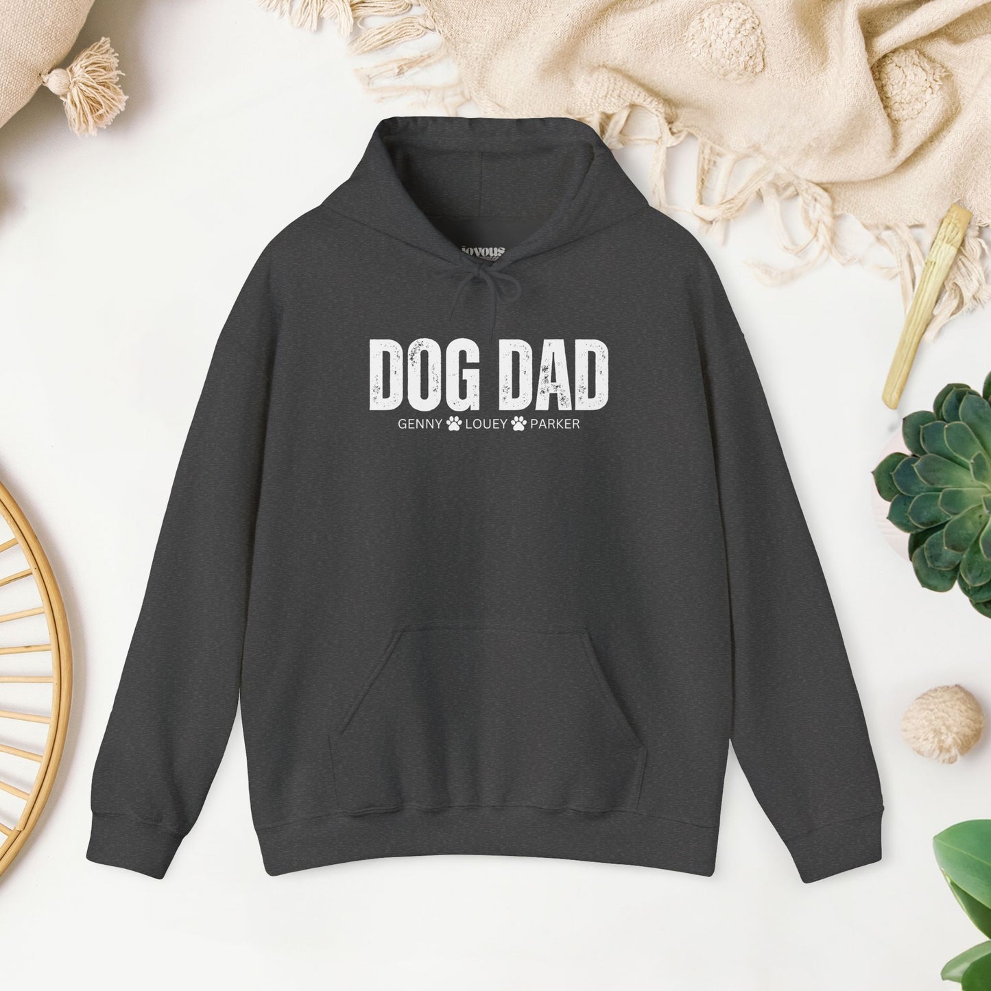 Custom Dog Dad Hoodie with Dogs Name - Personalized Gift for Dog Dad