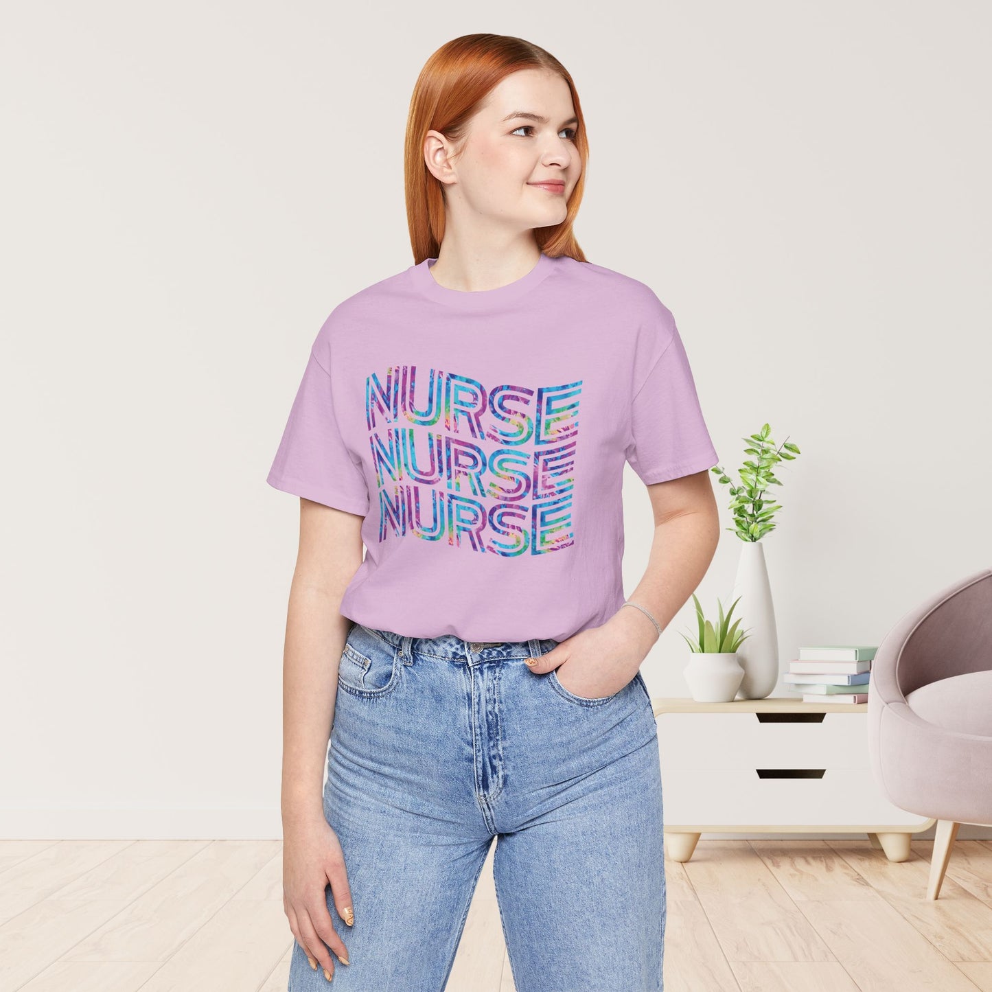 Tie Dye Wavy Nurse Shirt - Registered Nurse Soft Cotton Tee