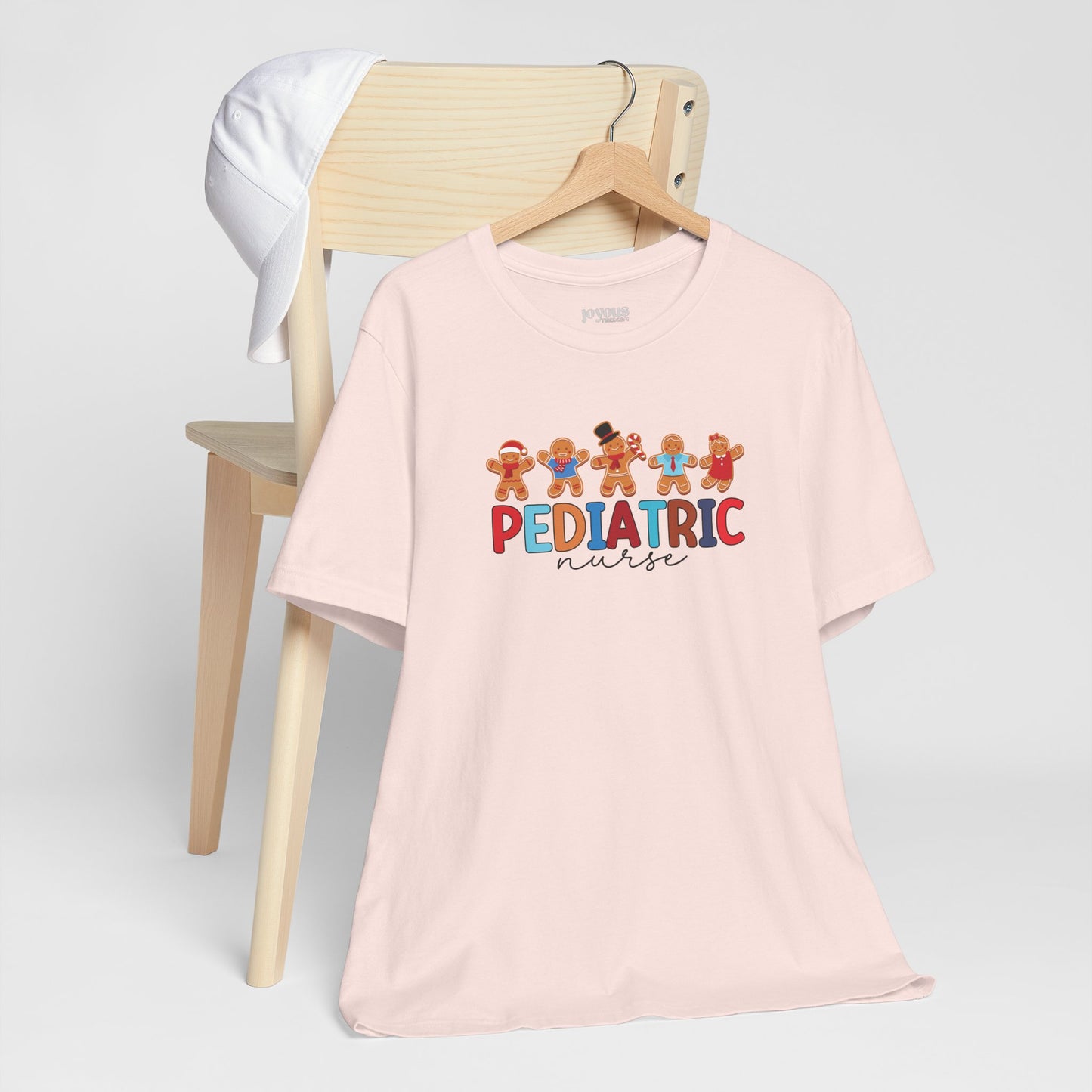 Christmas Pediatric Nurse Soft Cotton Tee with Gingerbread Men