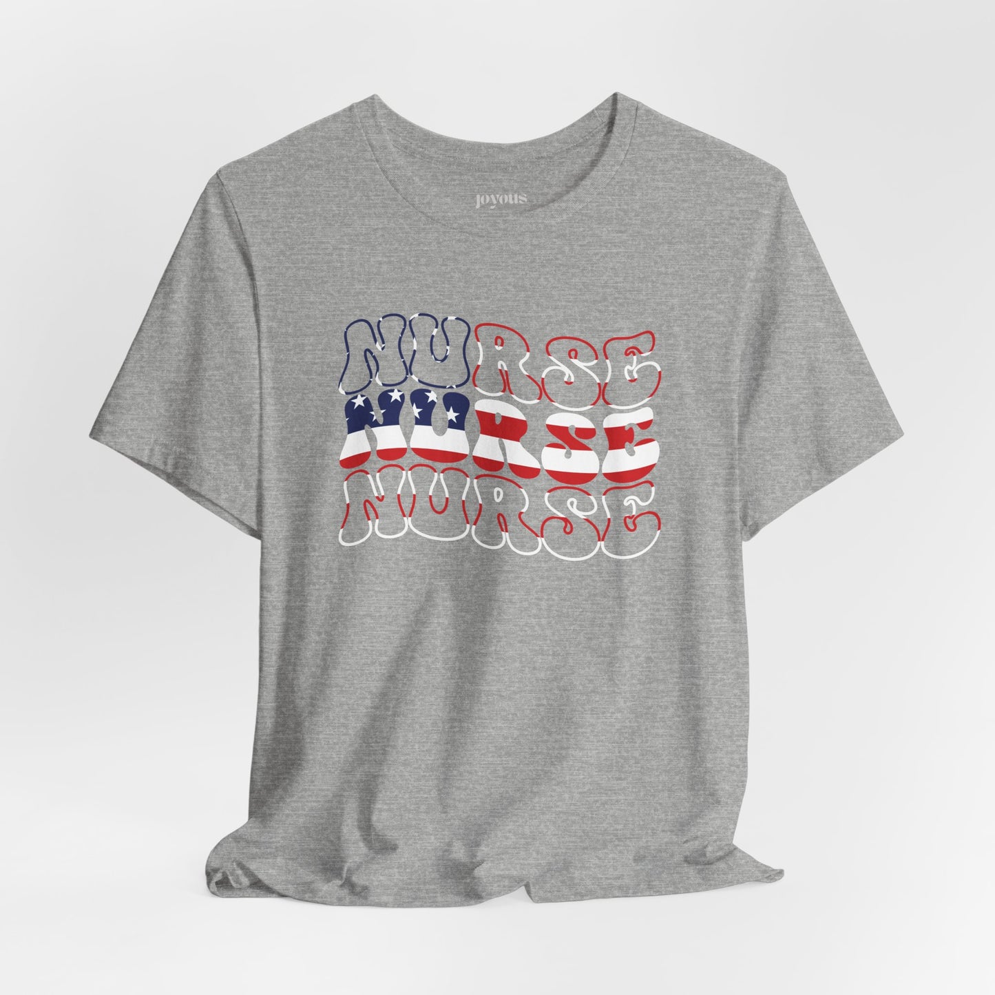 Groovy Patriotic Nurse Shirt - 4th of July Registered Nurse Soft Cotton Tee
