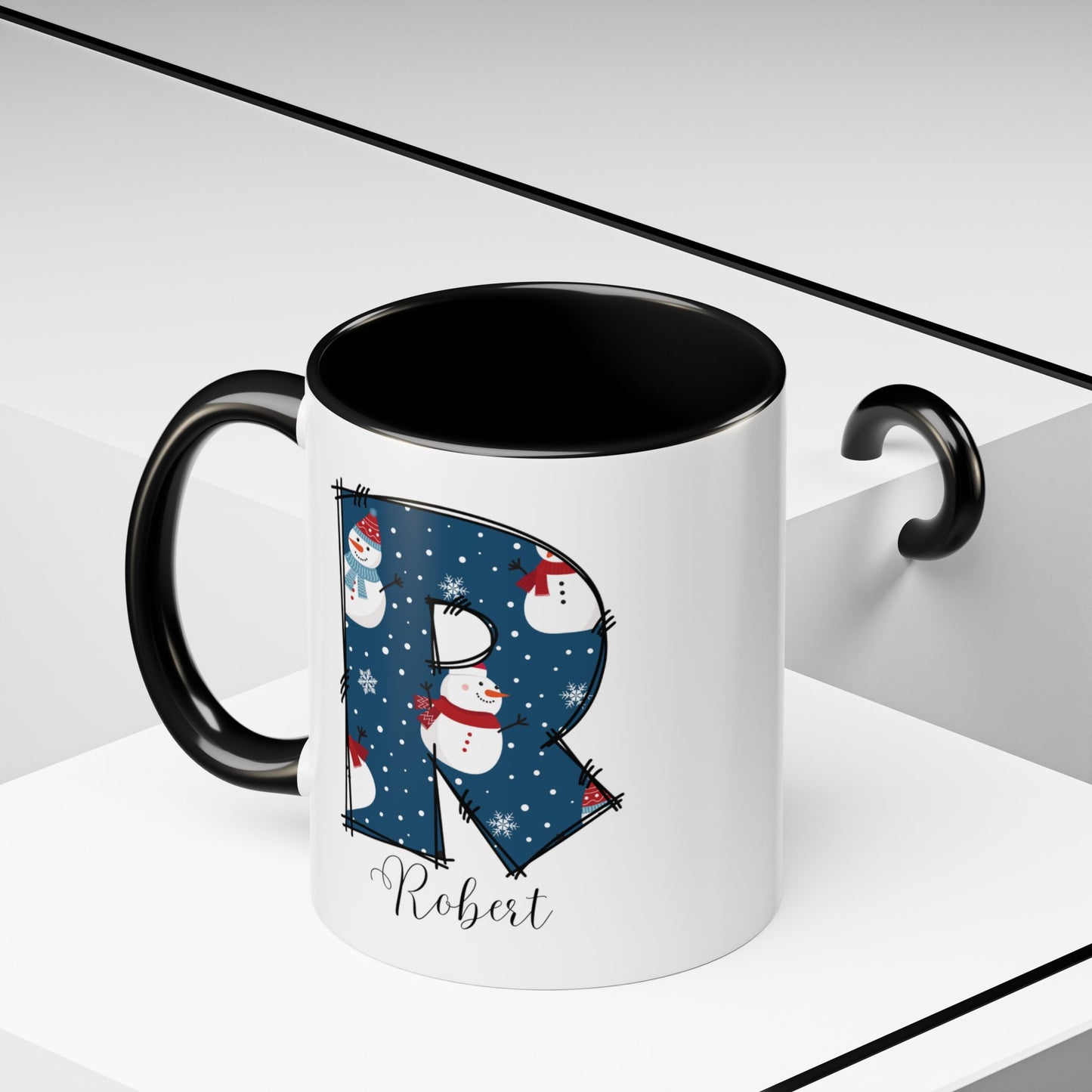 Custom Christmas Initial Letter Mug with Name - Personalized Christmas Gifts A-Z