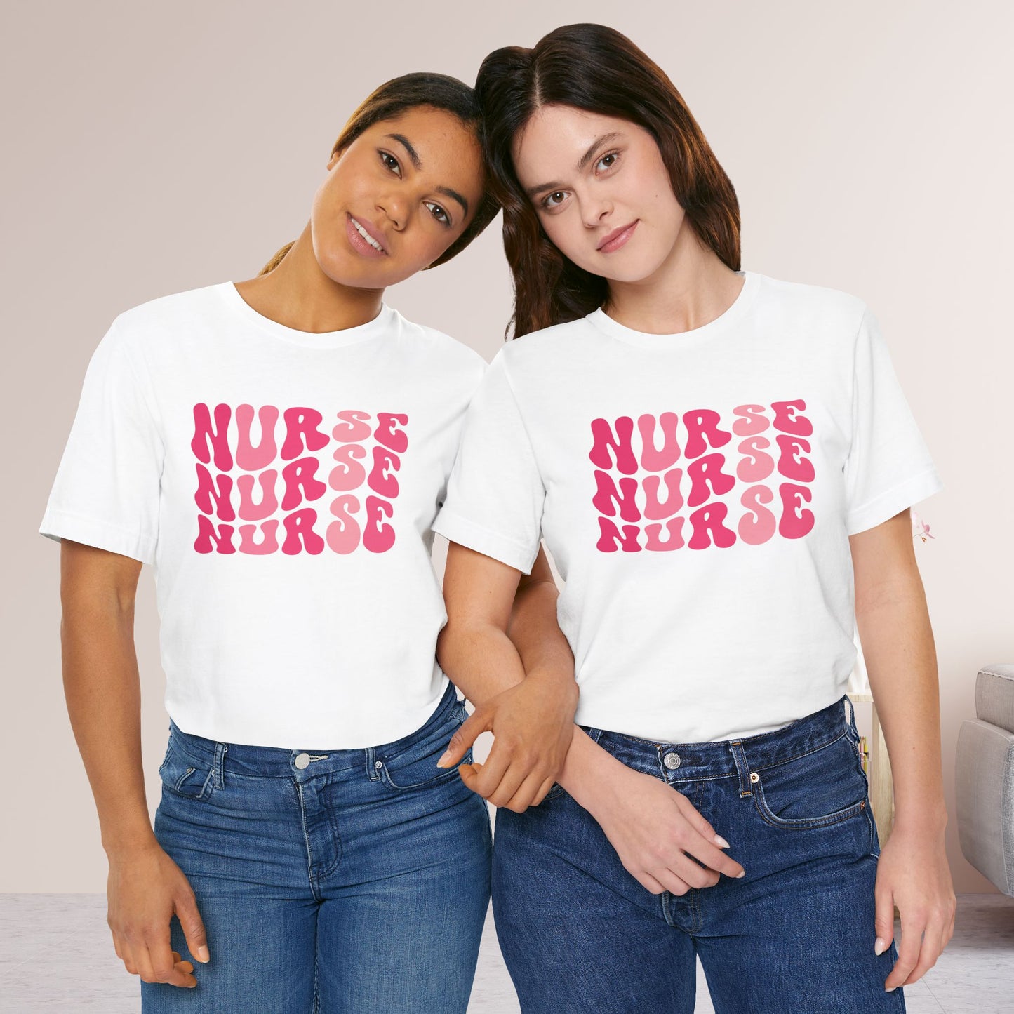 Groovy Pink Nurse Shirt - Registered Nurse Soft Cotton Tee