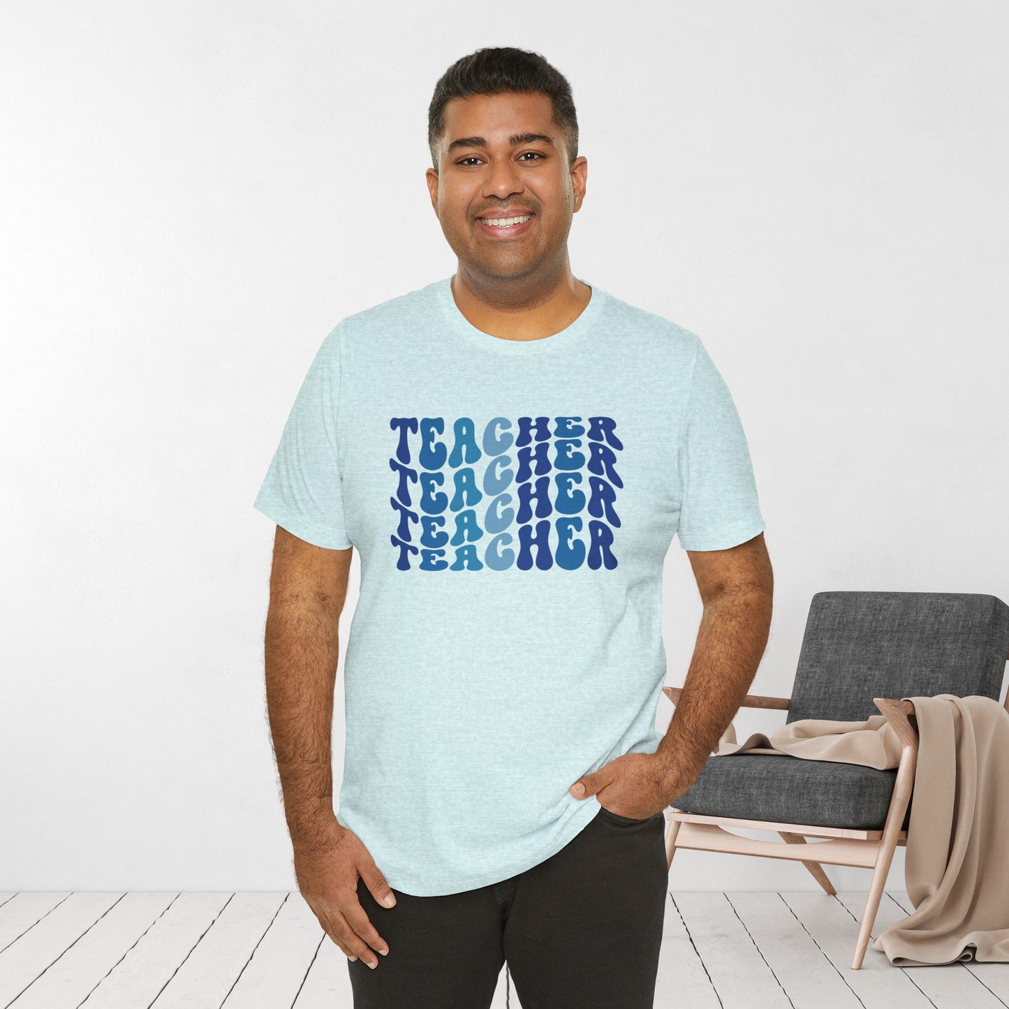 Groovy Blue Teacher Soft Cotton Tee