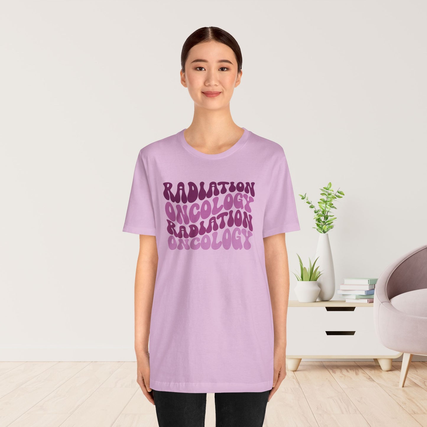Purple Groovy Radiation Oncology Soft Cotton Tee