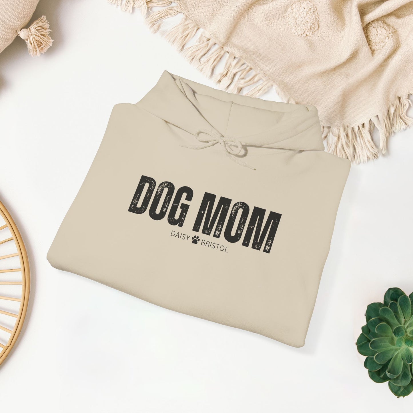Custom Dog Mom Hoodie with Dogs Name - Personalized Gift for Dog Mom