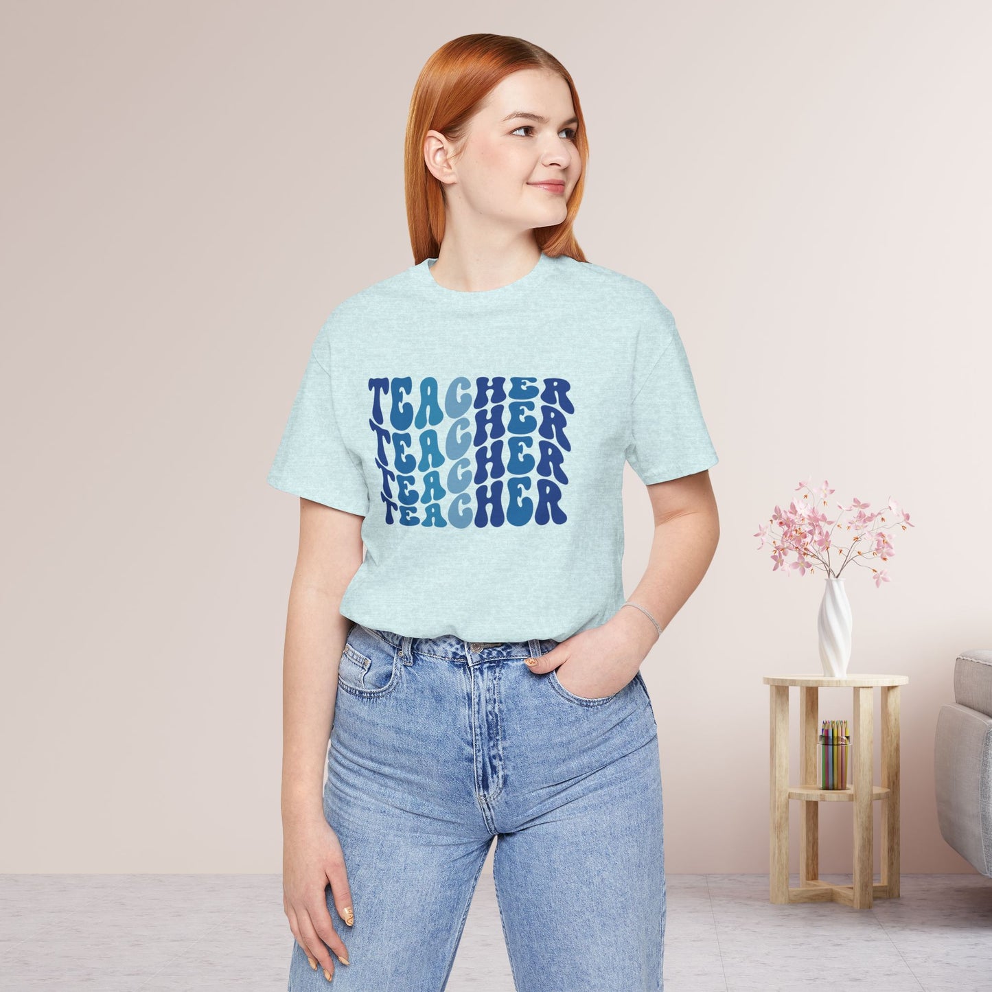 Groovy Blue Teacher Soft Cotton Tee