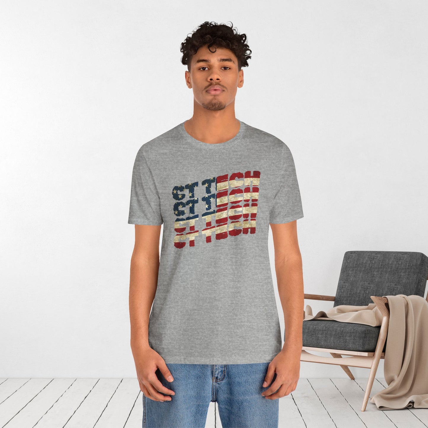 USA Flag CT Tech Shirt - 4th of July CT Technologist Soft Cotton Tee
