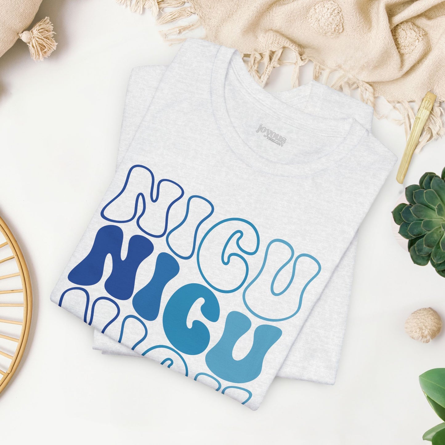 Groovy Blue NICU Shirt - Neonatal ICU Nurse Soft Cotton Tee