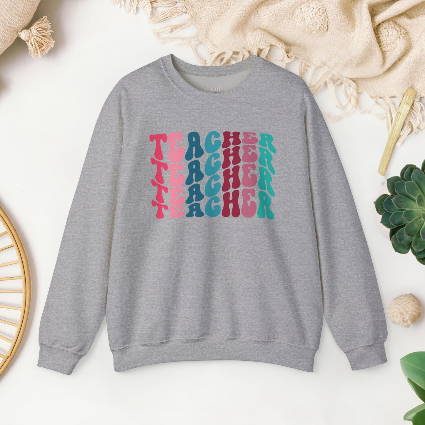 Groovy Colorful Teacher Sweatshirt for School Teachers