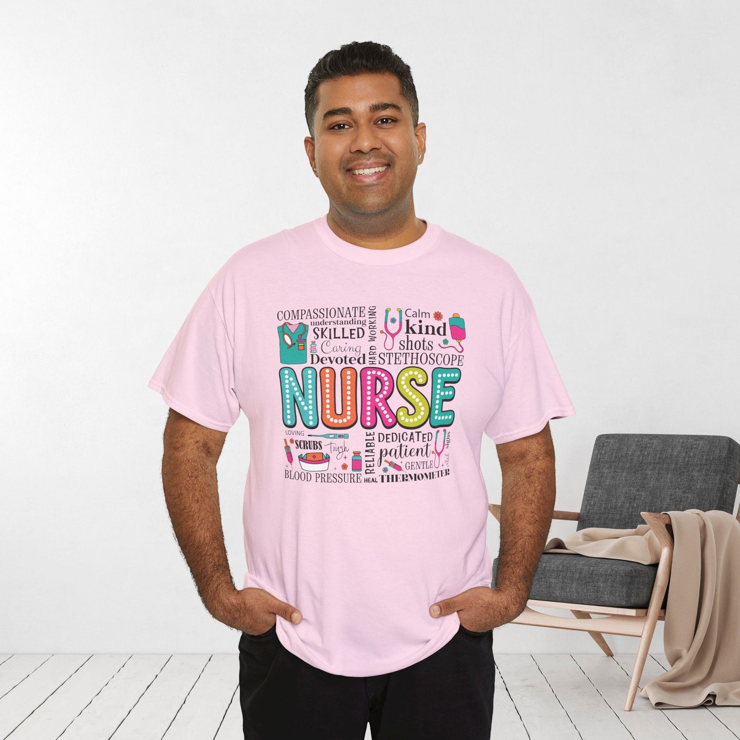 Trendy Nurse Heavy Cotton Tee for Dedicated Registered Nurse