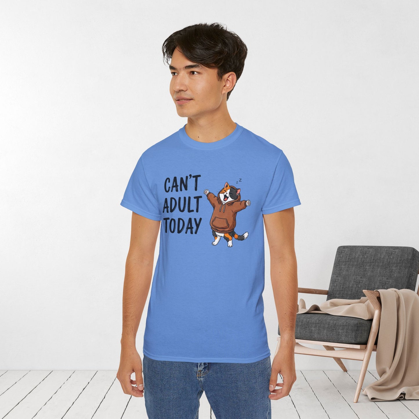 Can't Adult Today Funny Cat Ultra Cotton Tee
