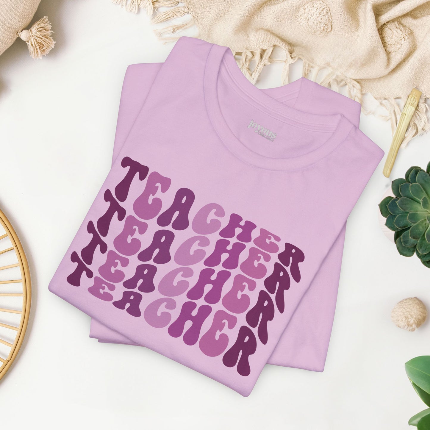 Groovy Purple Teacher Soft Cotton Tee for School Teachers
