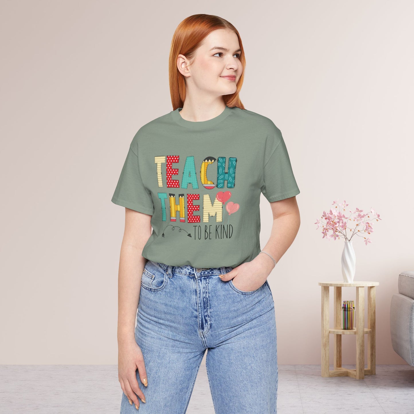 Teach Them to Be Kind Teacher Soft Cotton Tee