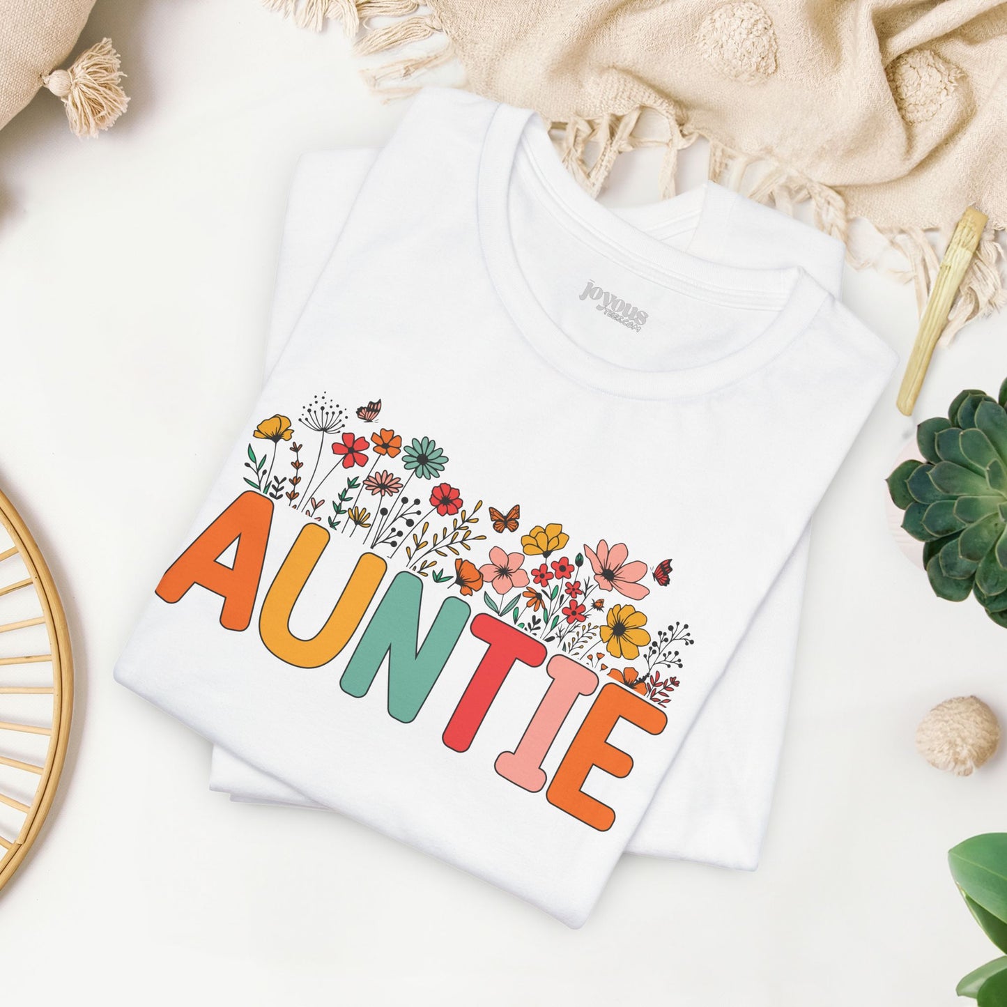 Spring Floral Auntie Soft Cotton Tee