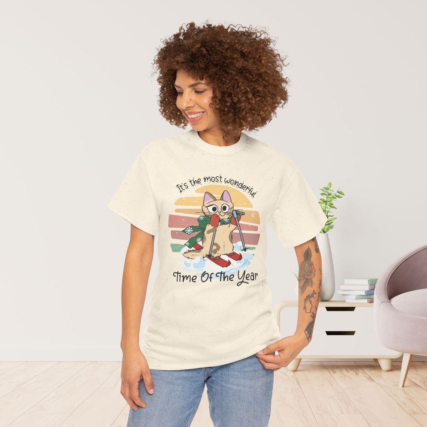 It's The Most Wonderful Time Of The Year Funny Cat Christmas Heavy Cotton Tee - Cat Lovers Christmas Gift