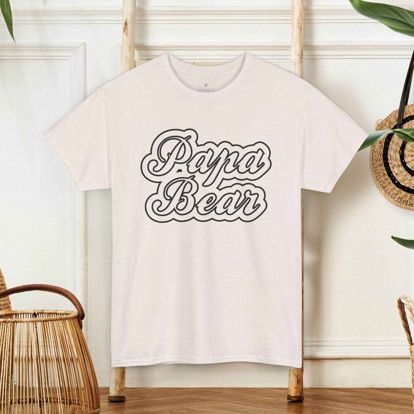 Papa Bear Heavy Cotton Tee - Gift for Dad for Father's Day