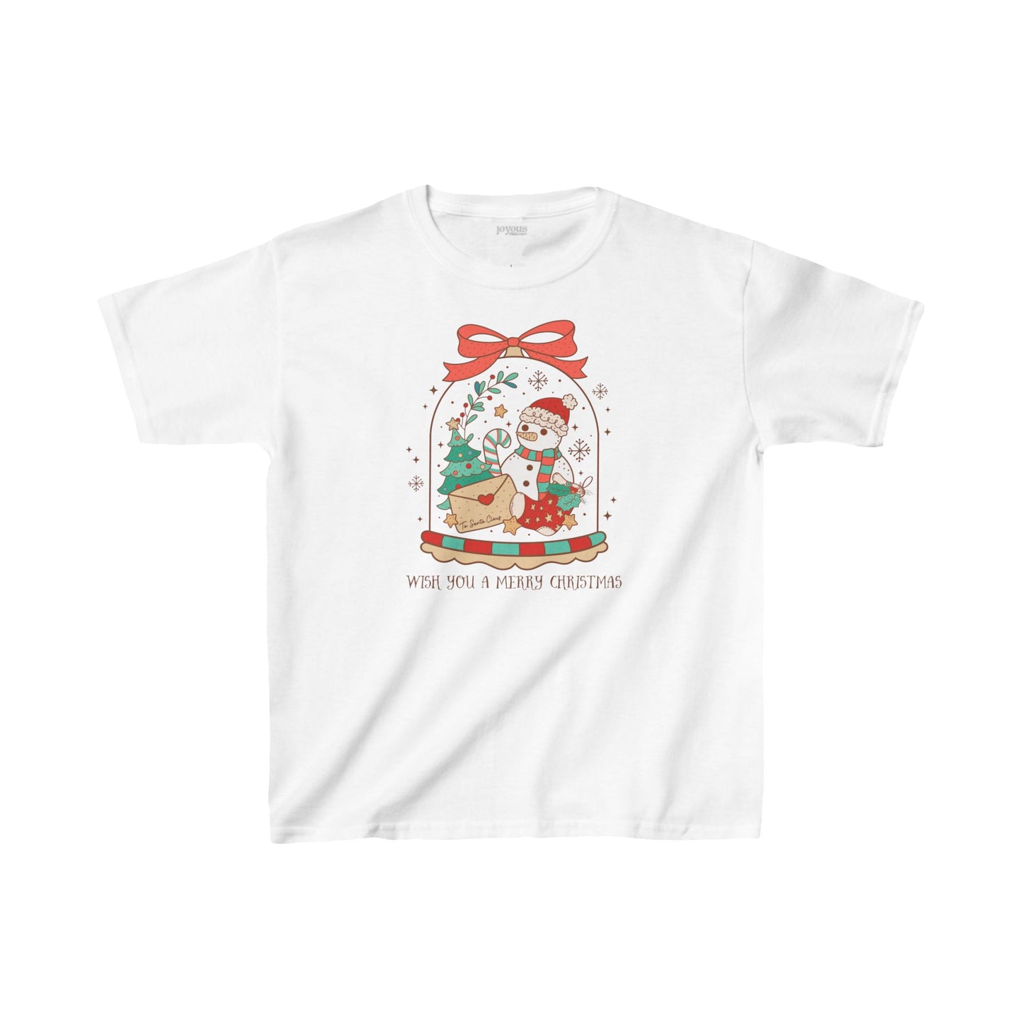 Wish You a Merry Christmas Youth Christmas Shirt - Retro Christmas Tee
