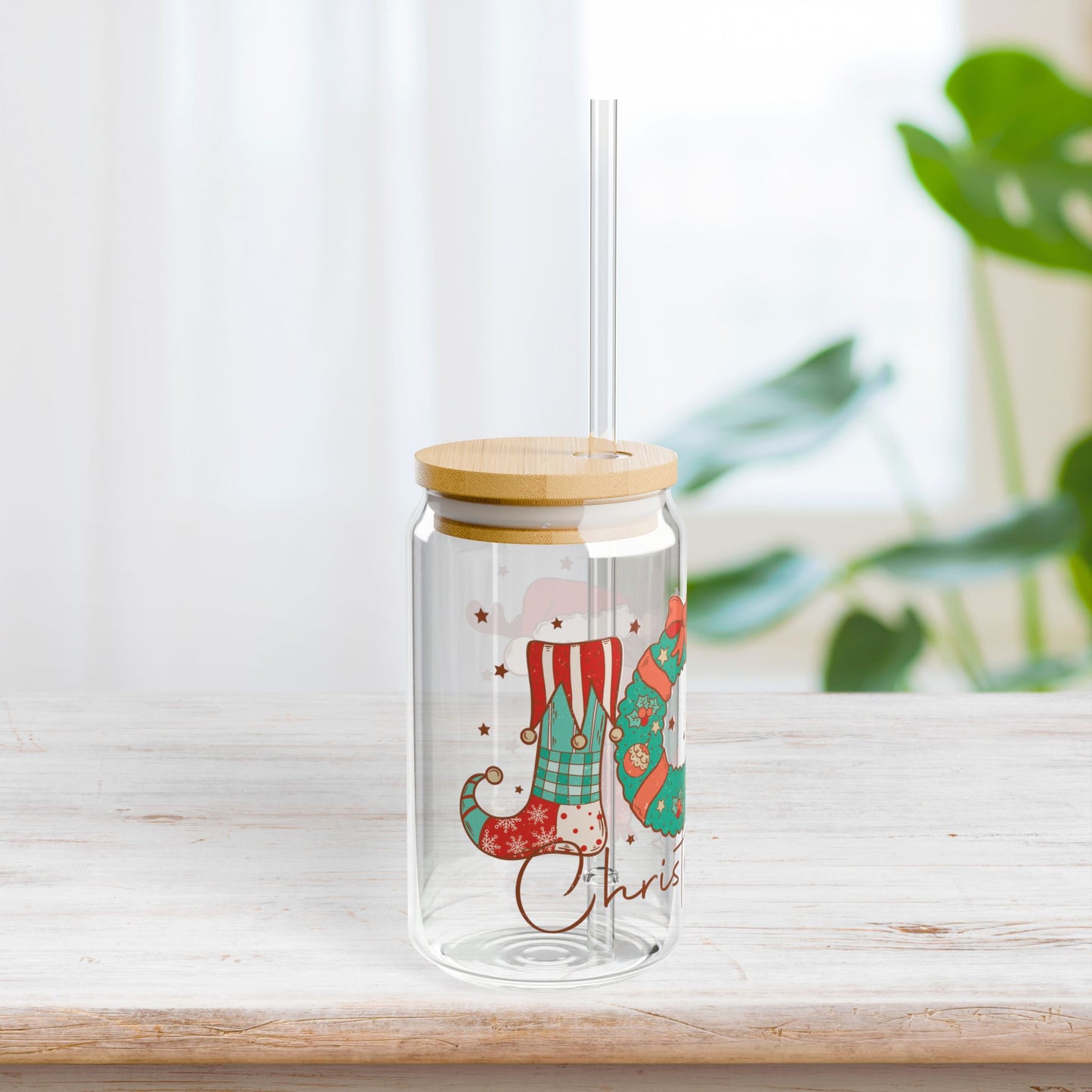 Christmas Joy Retro Christmas Sipper Glass - Best Christmas Gift