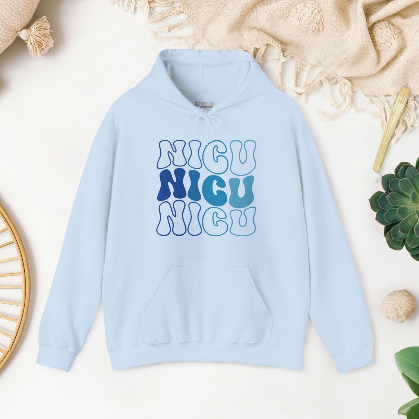 Groovy Blue NICU Hoodie - Neonatal ICU Nurse Hoodie