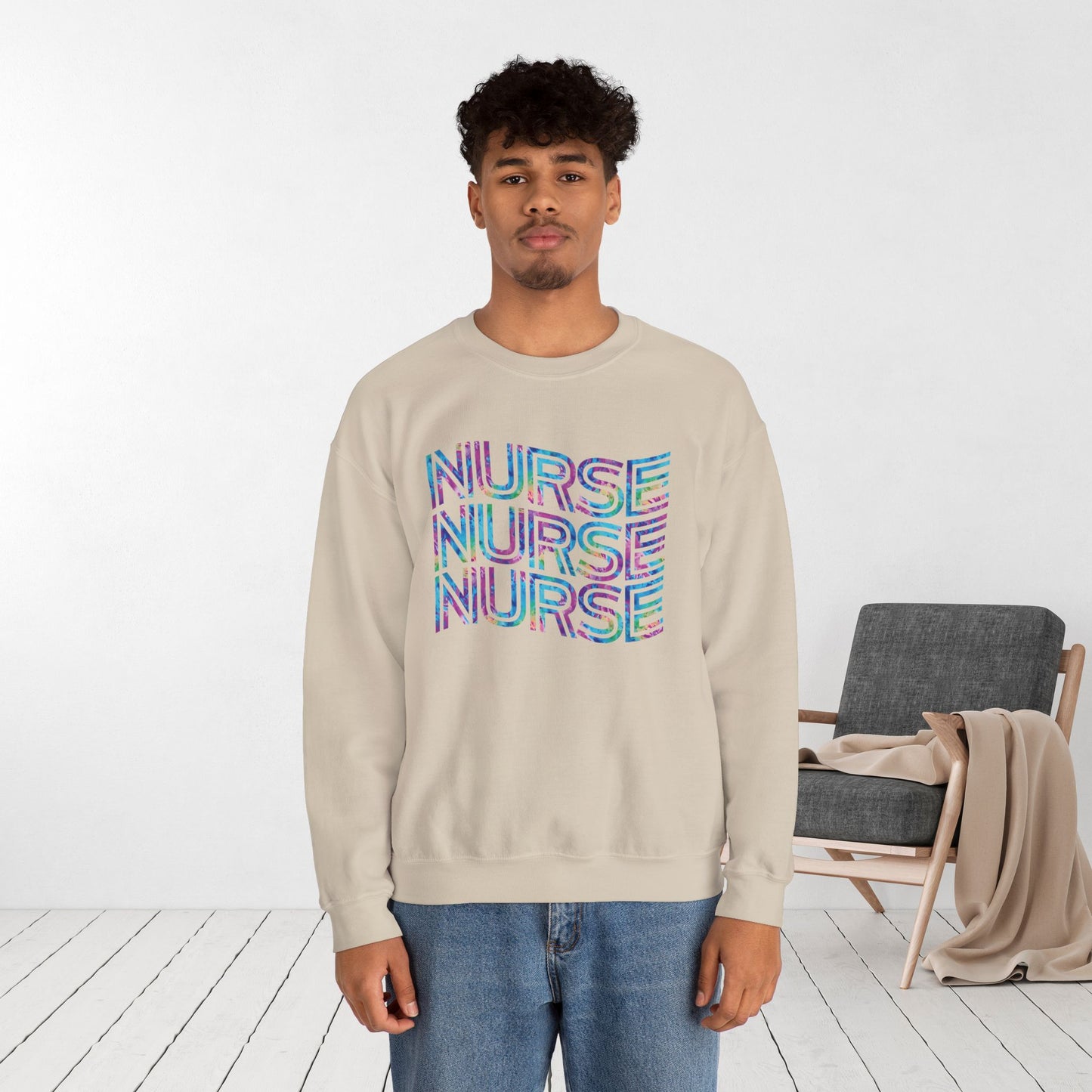 Tie Dye Wavy Nurse Sweatshirt