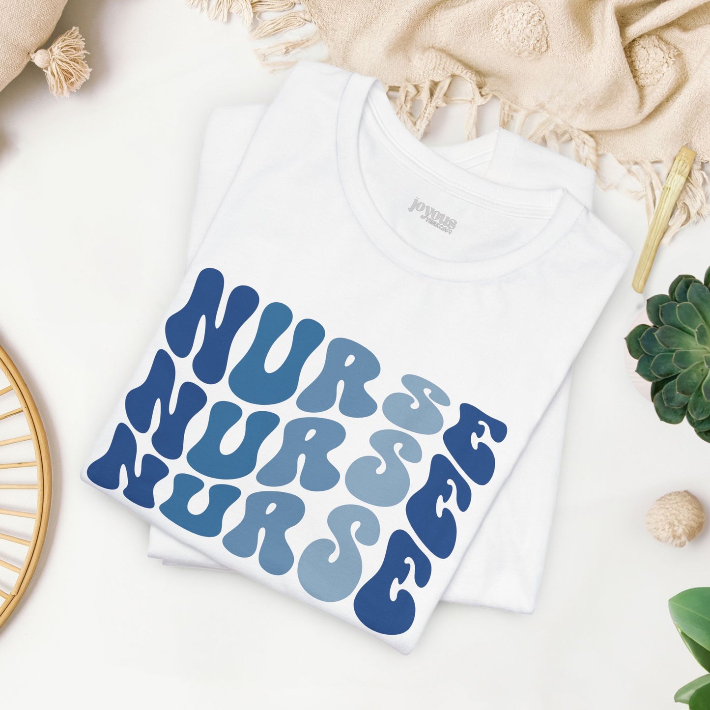 Groovy Blue Nurse Shirt - Registered Nurse Soft Cotton Tee
