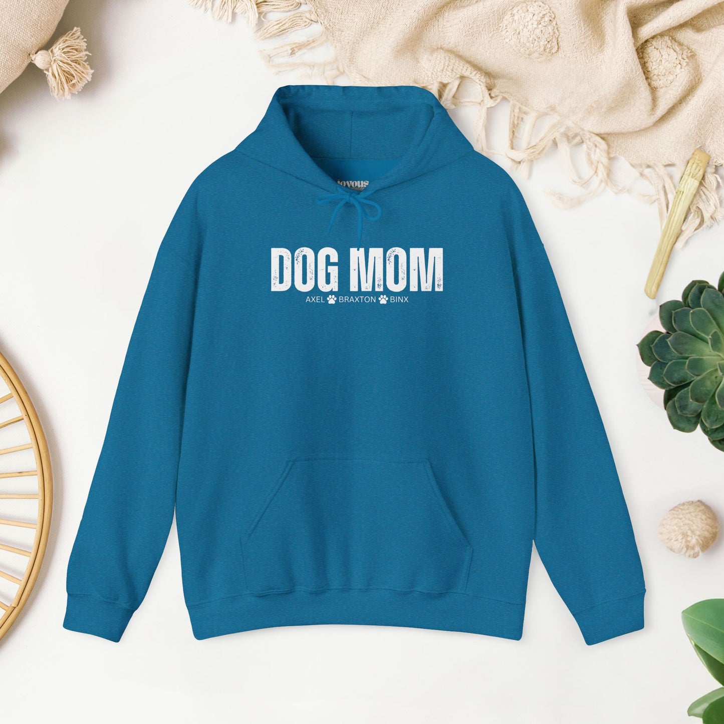Custom Dog Mom Hoodie with Dogs Name - Personalized Gift for Dog Mom