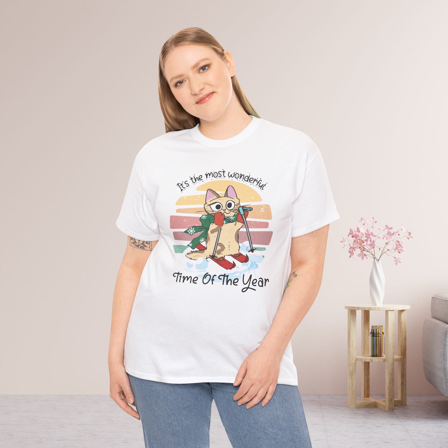 It's The Most Wonderful Time Of The Year Funny Cat Christmas Heavy Cotton Tee - Cat Lovers Christmas Gift