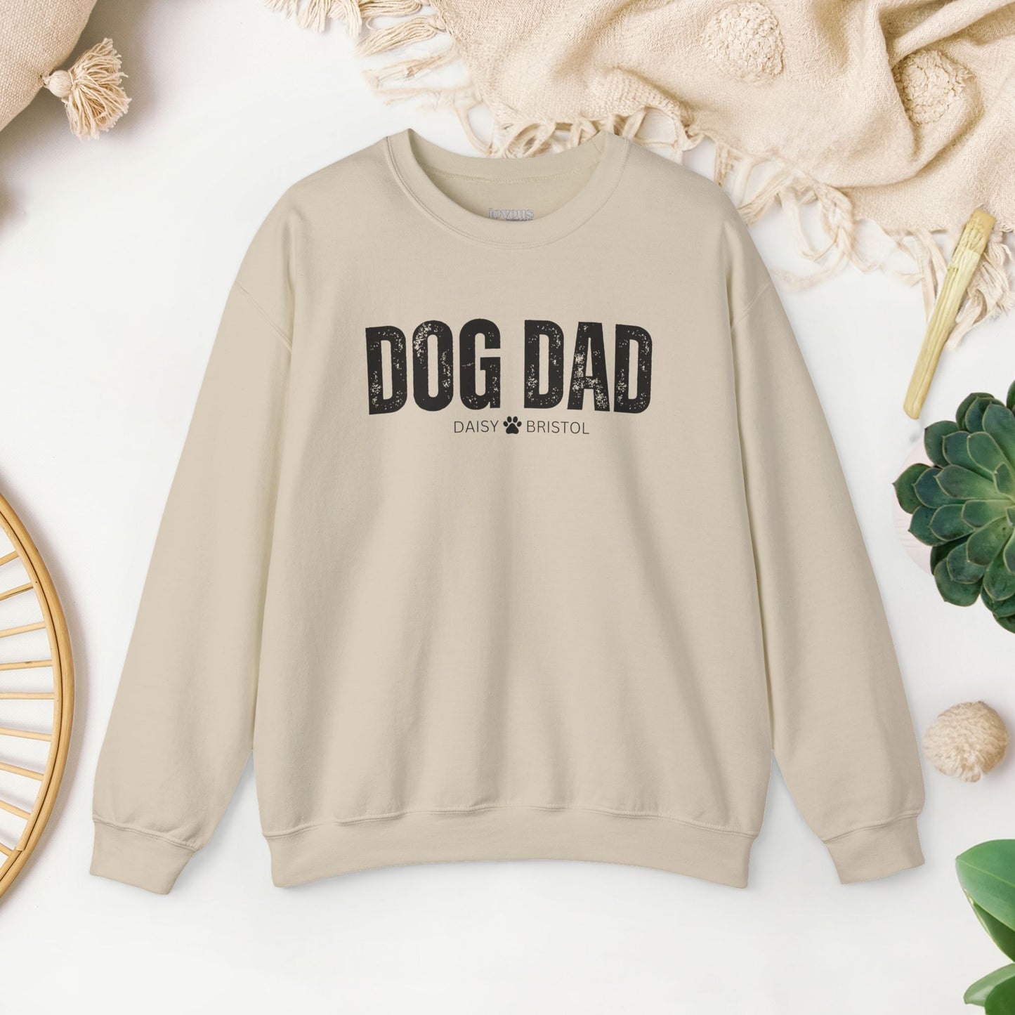 Custom Dog Dad Sweatshirt with Dogs Name - Personalized Gift for Dog Dad