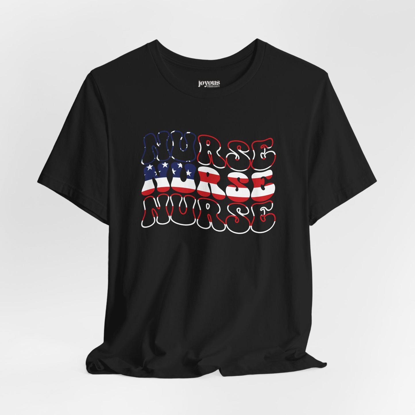 Groovy Patriotic Nurse Shirt - 4th of July Registered Nurse Soft Cotton Tee