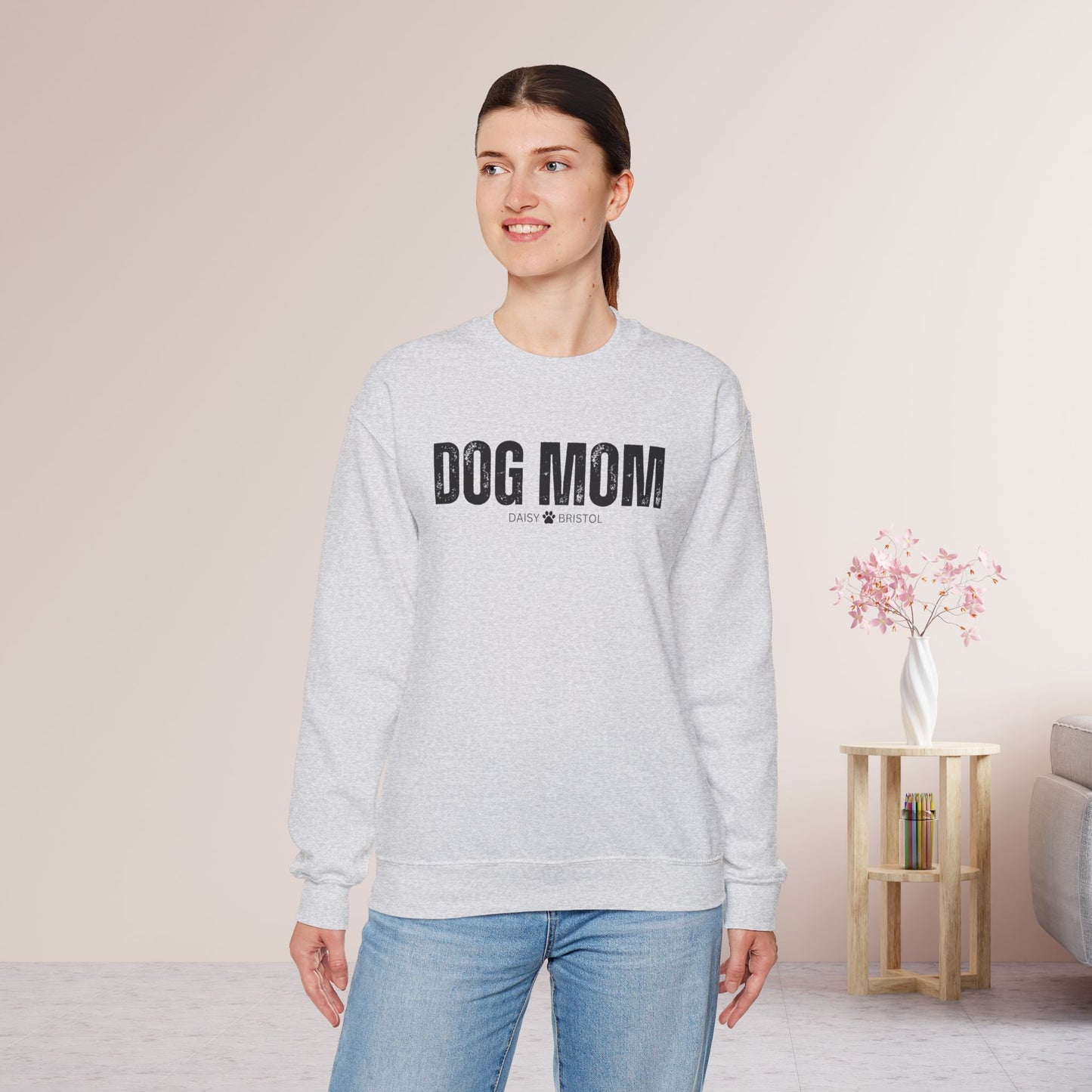 Custom Dog Mom Sweatshirt with Dogs Name - Personalized Gift for Dog Mom