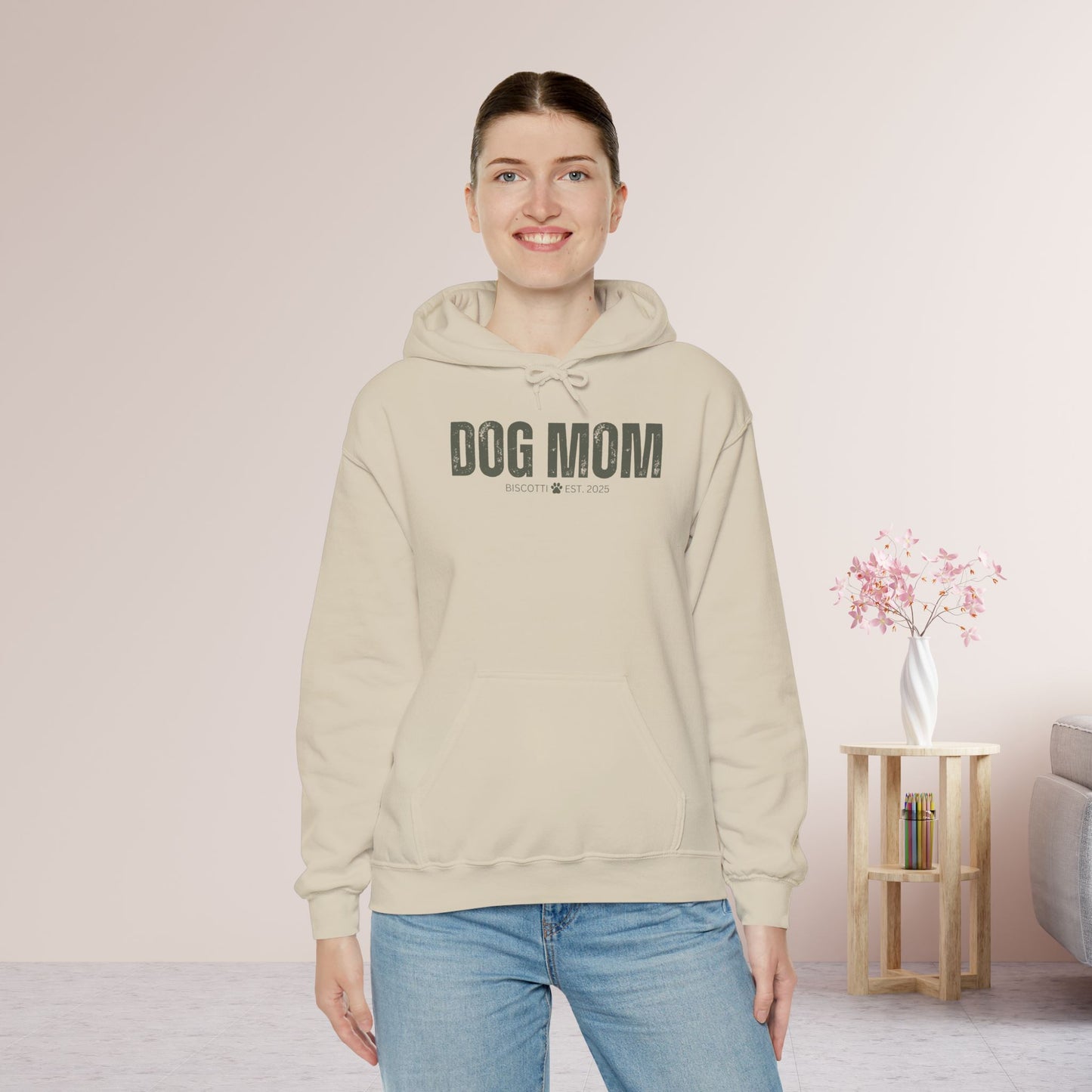 Custom Dog Mom Hoodie with Dogs Name - Personalized Gift for Dog Mom