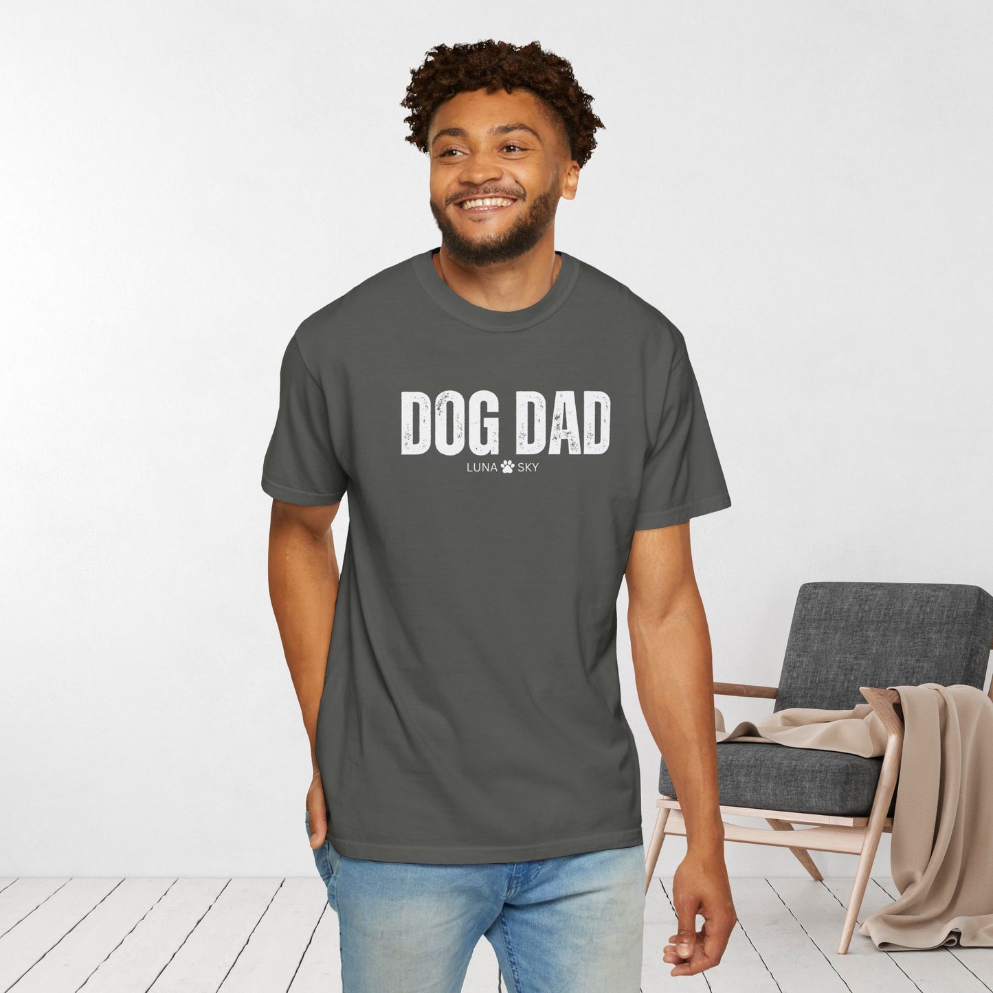 Custom Dog Dad Comfort Colors Shirt with Dogs Name - Personalized Dog Lover Gift