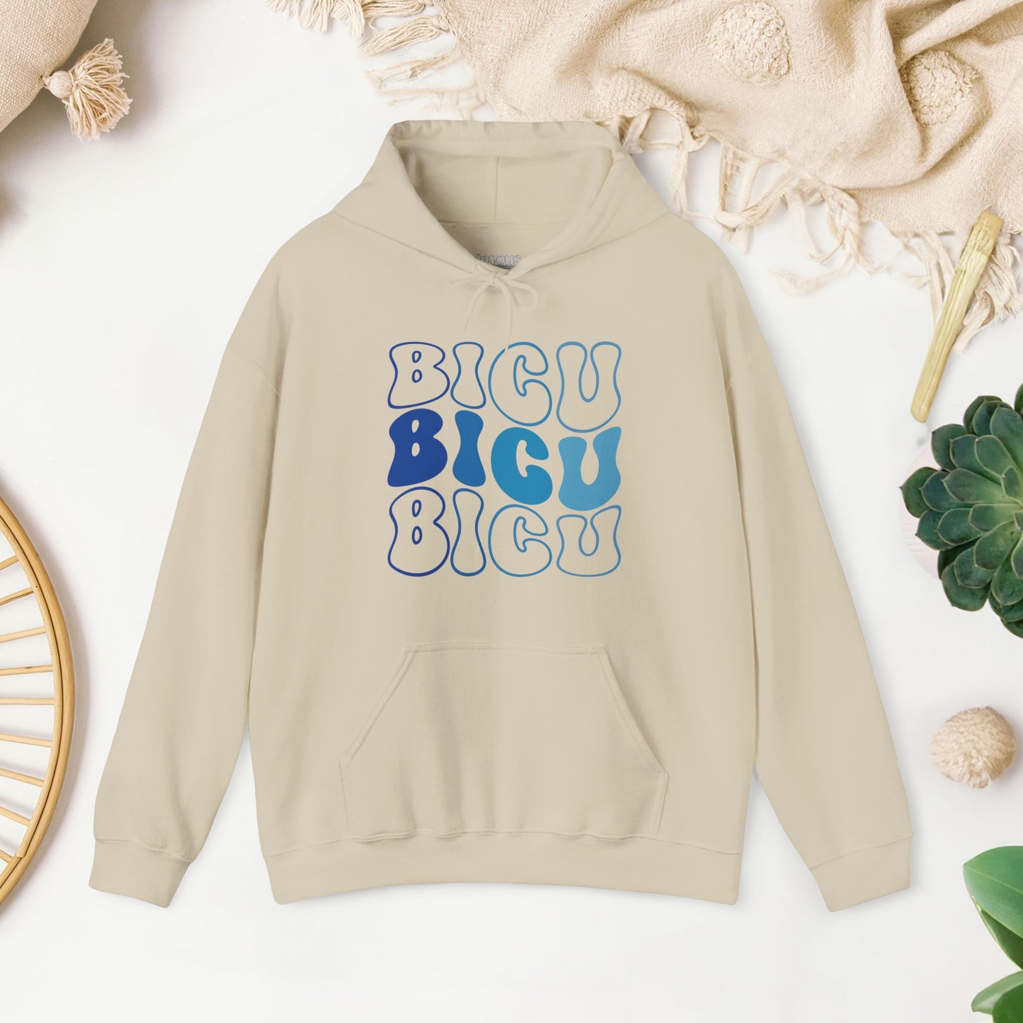 Groovy Blue BICU Hoodie - Burn ICU Nurse Hoodie