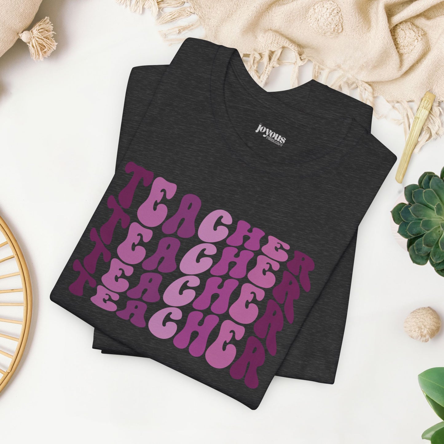 Groovy Purple Teacher Soft Cotton Tee for School Teachers